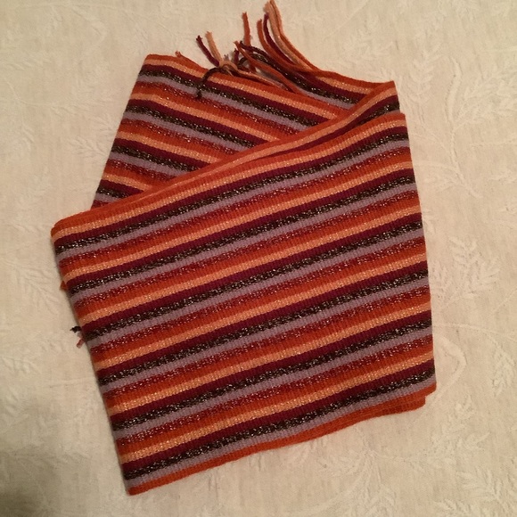 CEJON Italian colorful scarf with fringe NWT - Picture 3 of 4